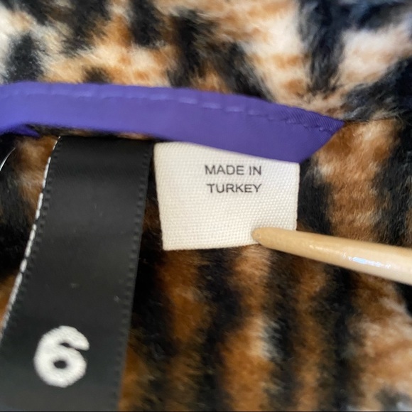 Cheetah Leopard Fitted Faux Fur Jacket NWOT - Picture 7 of 7